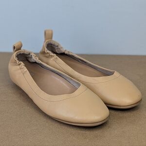 Fitflop | Allegro Ballet Flats in Light Tan Leather, Size 5